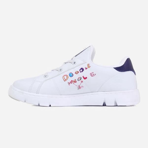 Estilo De Vida Calzado Fila Niñas Blancas / Azul Marino - Court Flex Kd X - España 361095WZV